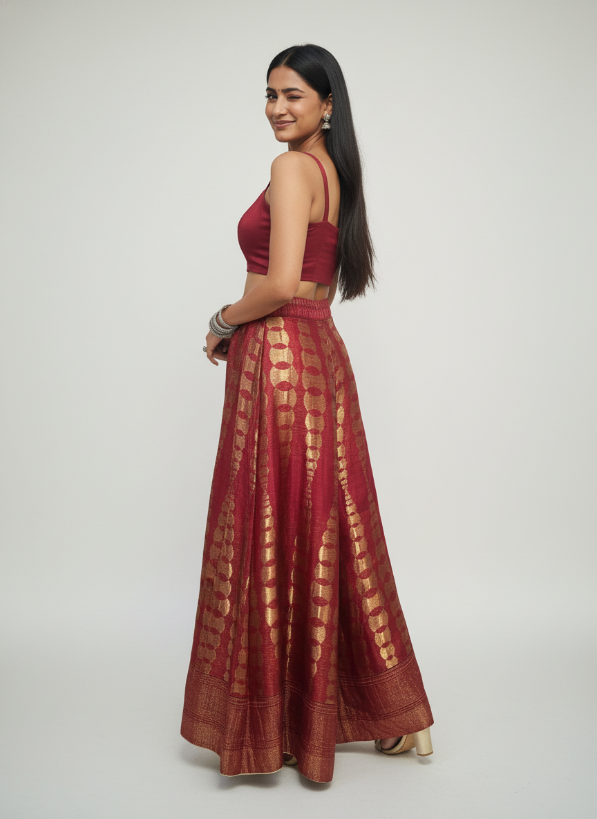 Formal chanderi Embroidered Palazzo pant