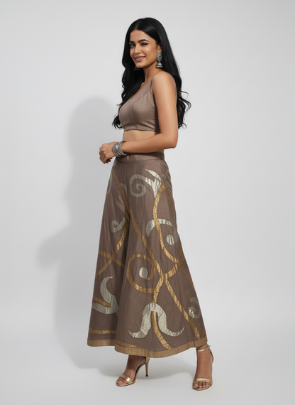 Formal chanderi zari woven sharara