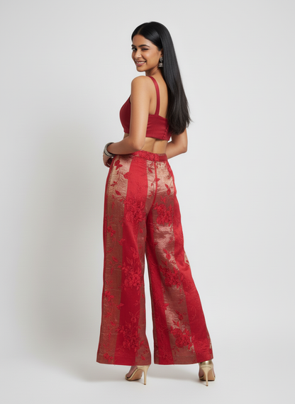 Formal chanderi Embroidered Palazzo pant