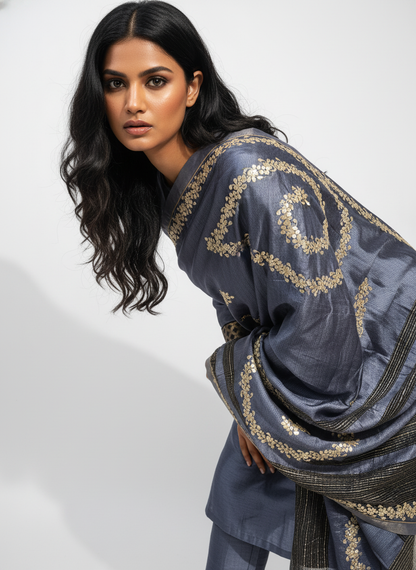 Formal silk gota embroidery Dupatta