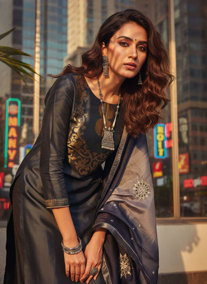 Semi Stitched Formal chanderi Suitset