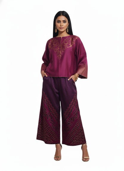 Indowestern chanderi formal coordset