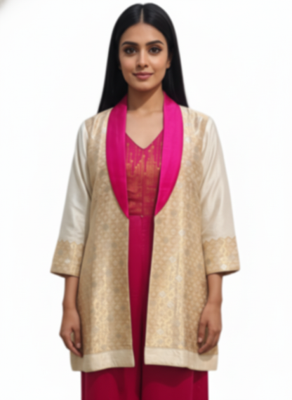 Indowestern chanderi formal coordset