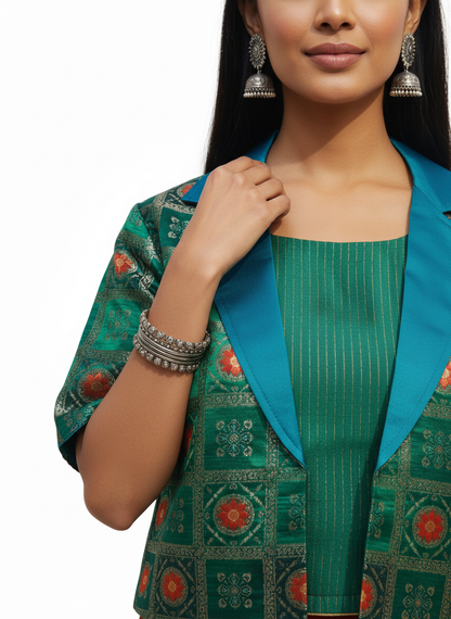 Indowestern chanderi formal coordset