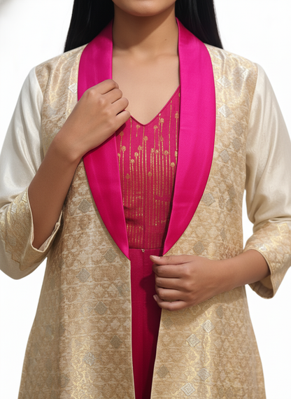 Indowestern chanderi formal coordset