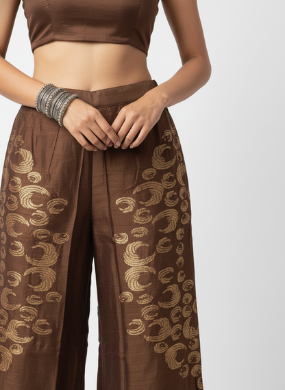 Formal chanderi Embroidered Palazzo pant
