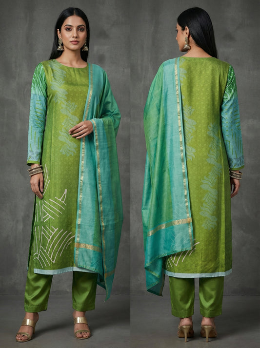 Semi Stitched Cotton Casual Suitset