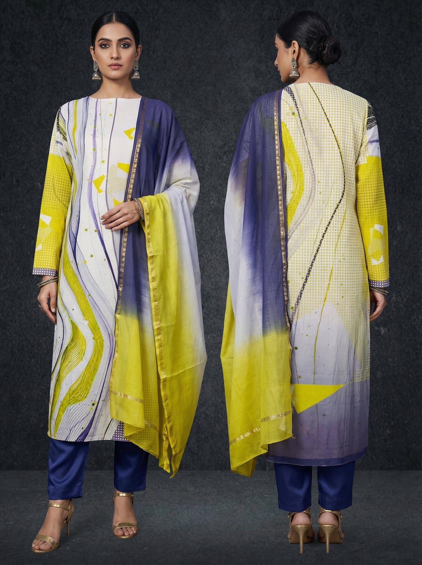 Semi Stitched Cotton Casual Suitset