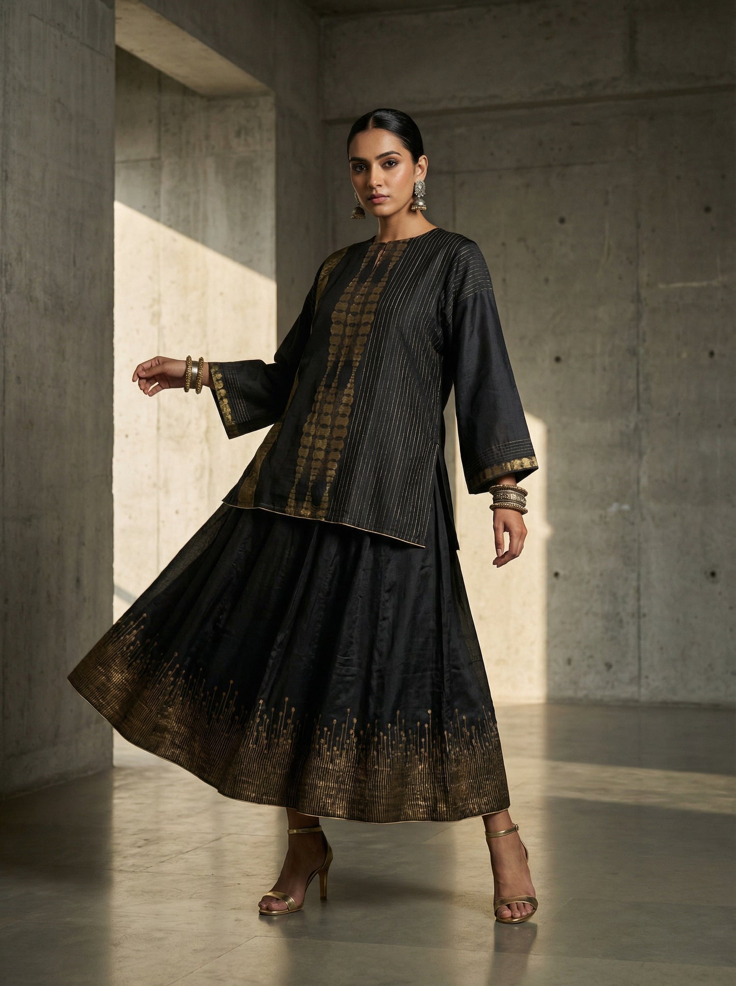 Semi stitched Formal Skirtset