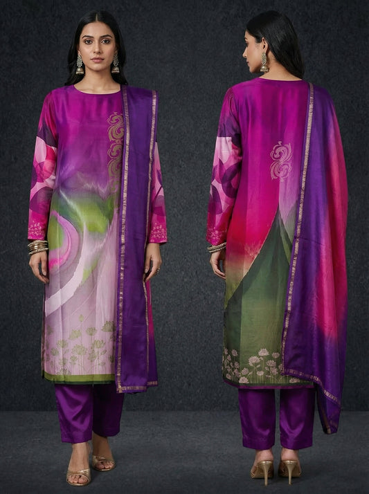 Semi Stitched Cotton Casual Suitset