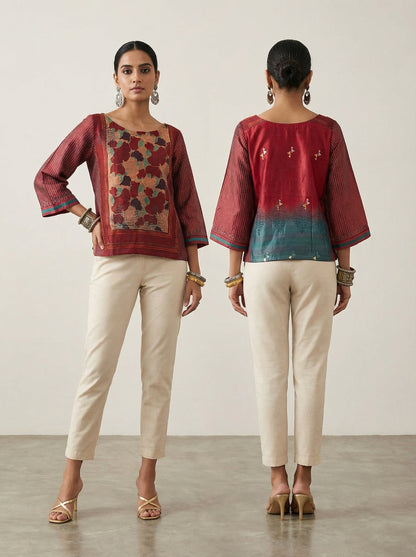 Semistitched Chanderi Ɓlouse VISHAL KAPUR STUDIO