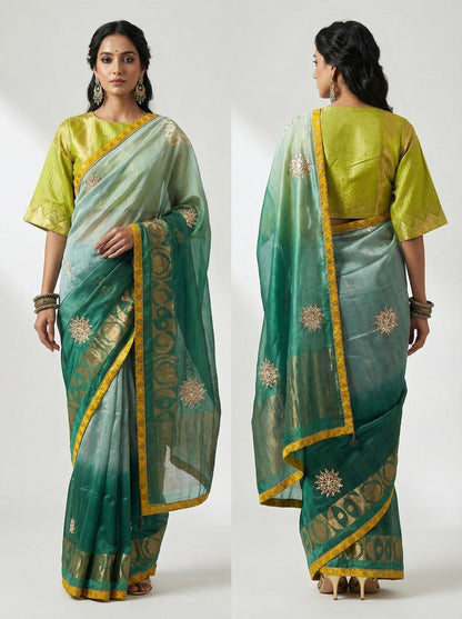 Formal Chanderi Zari Woven With Gota Saree