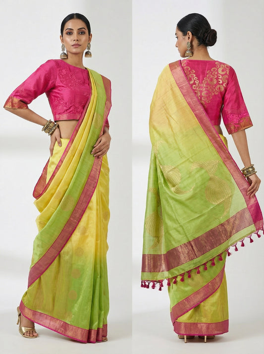 Formal Chanderi Zari Woven Saree