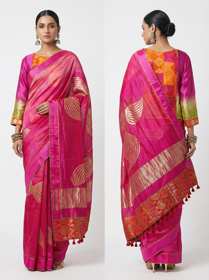 Formal Chanderi Zari Woven Saree