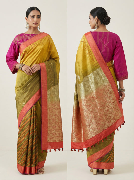 Formal Silk Katabh cutwork saree VISHAL KAPUR