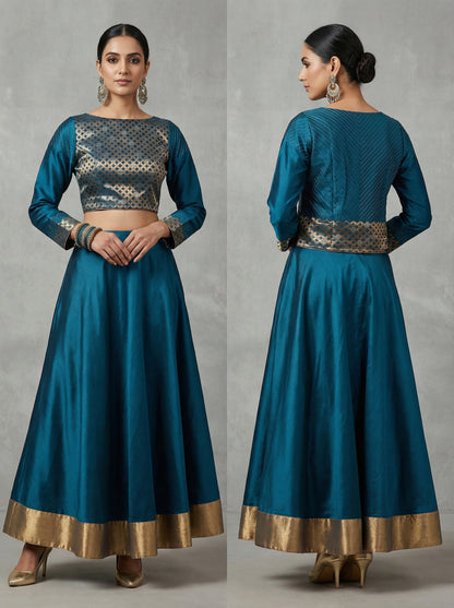 Semistitched Chanderi Ɓlouse