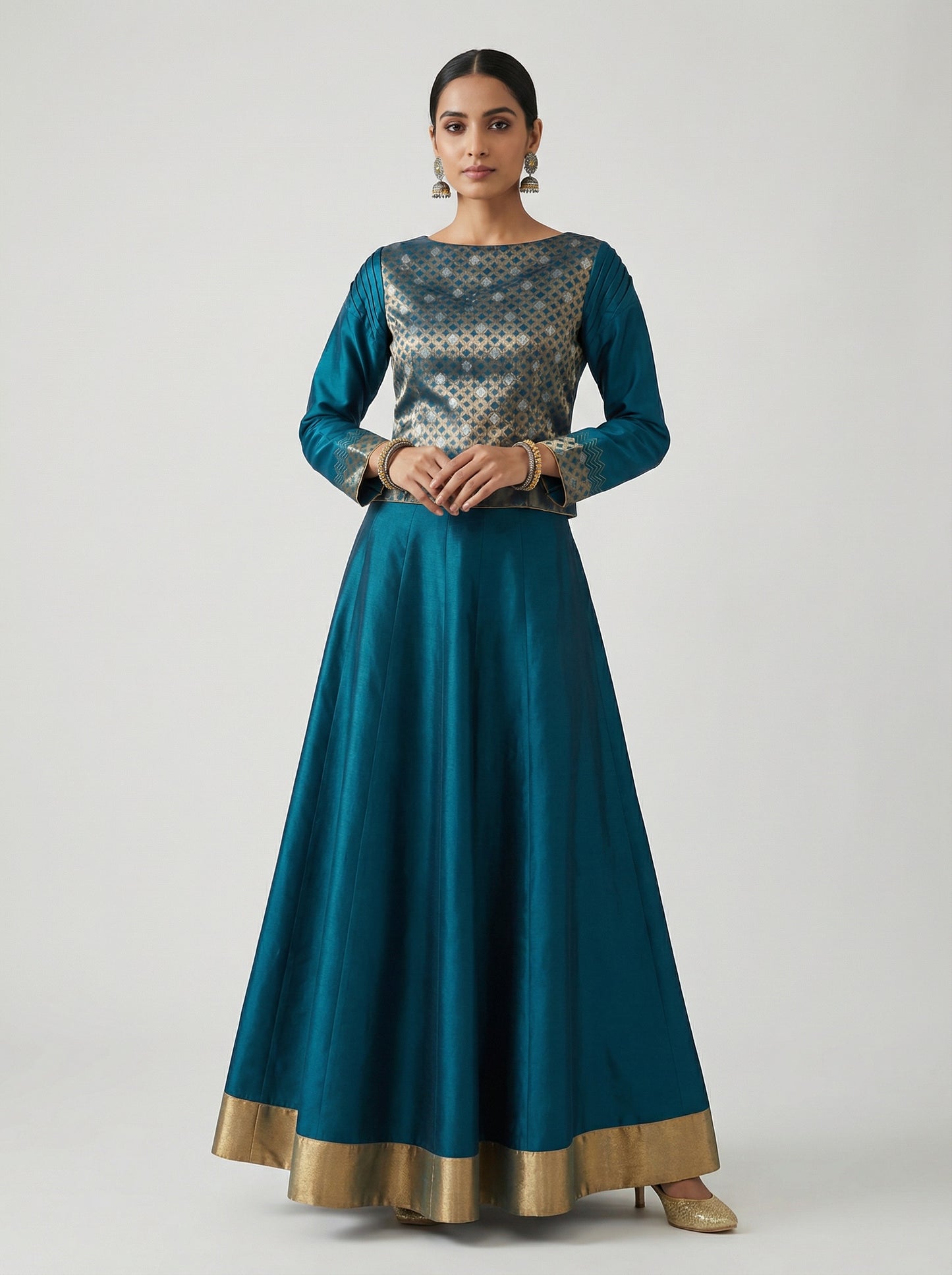 Semistitched Chanderi Ɓlouse