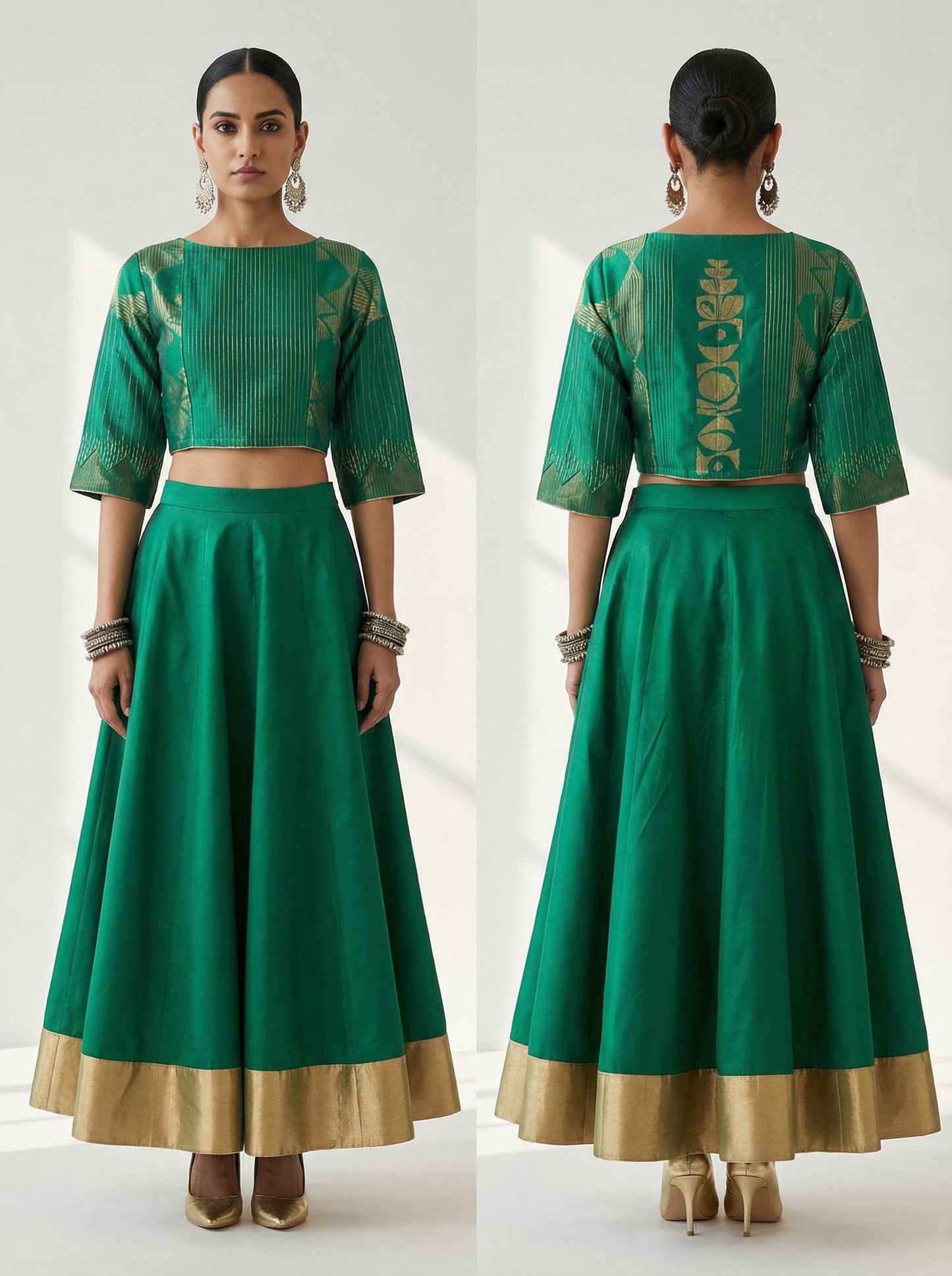 Semistitched Chanderi Ɓlouse