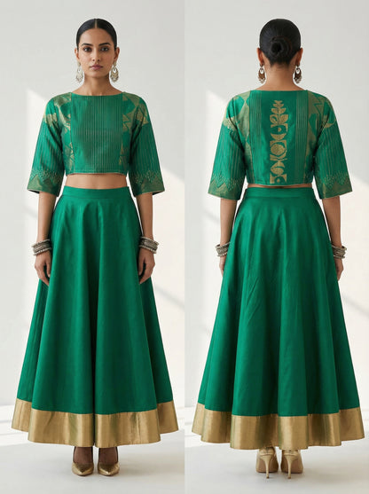 Semistitched Chanderi Ɓlouse