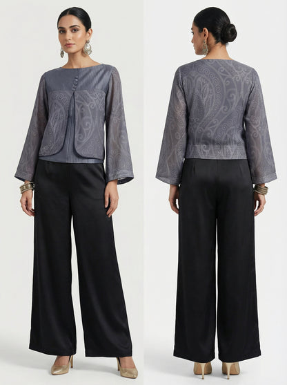 Semistitched Crepe silk Ɓlouse