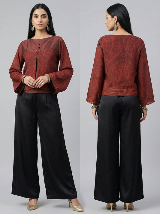 Semistitched Crepe silk Ɓlouse