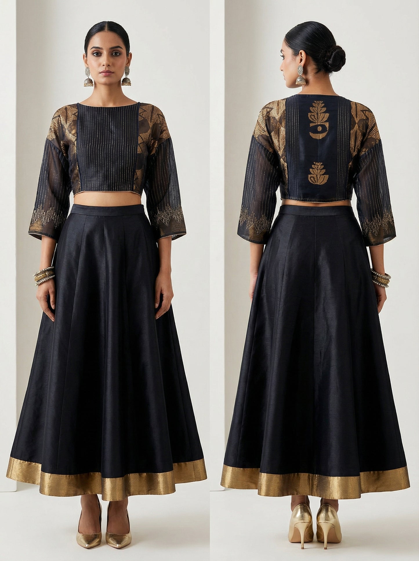 Semistitched Chanderi Ɓlouse