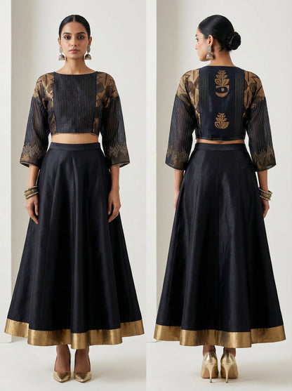 Semistitched Chanderi Ɓlouse