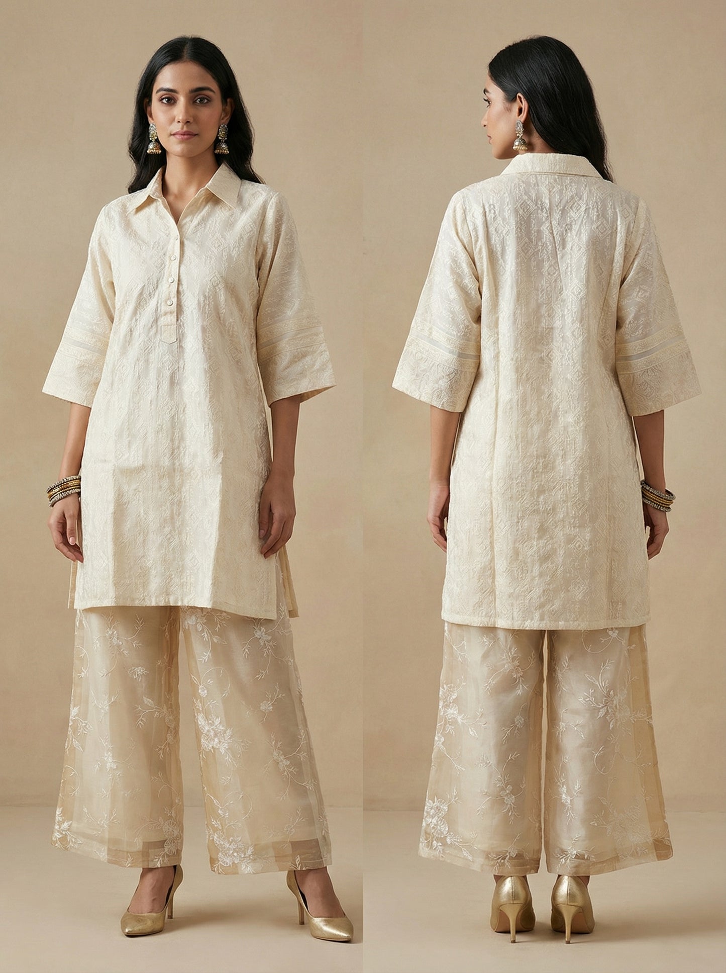 Indowestern chanderi formal coordset