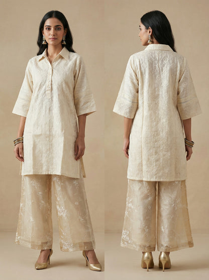 Indowestern chanderi formal coordset