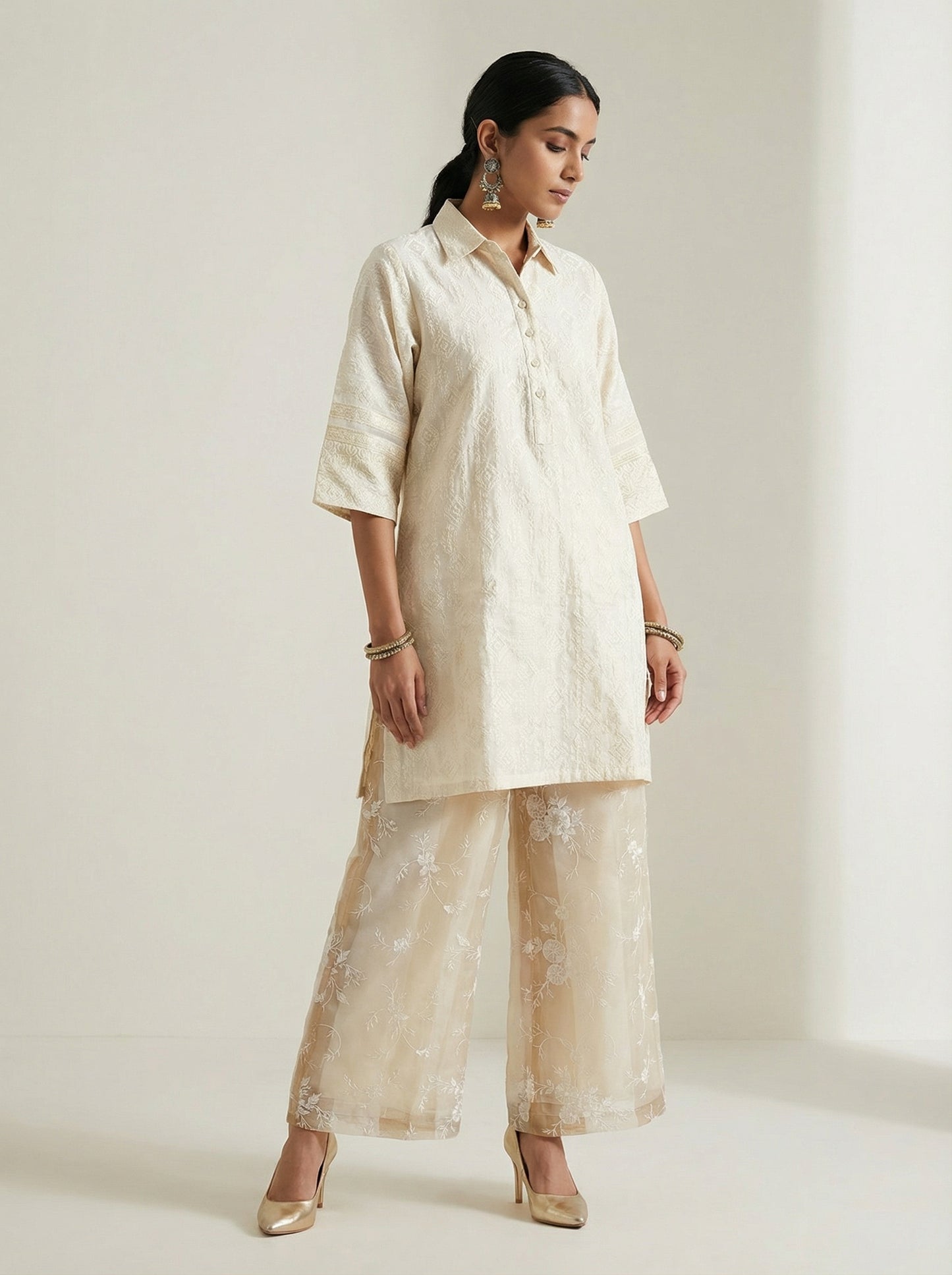 Indowestern chanderi formal coordset