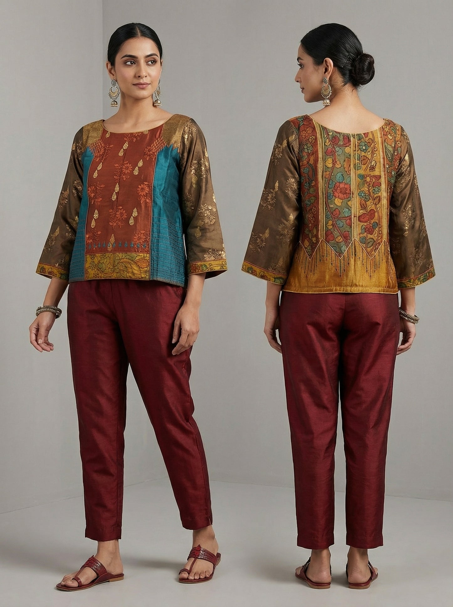 Stitched Chanderi Kalamkari Ɓlouse