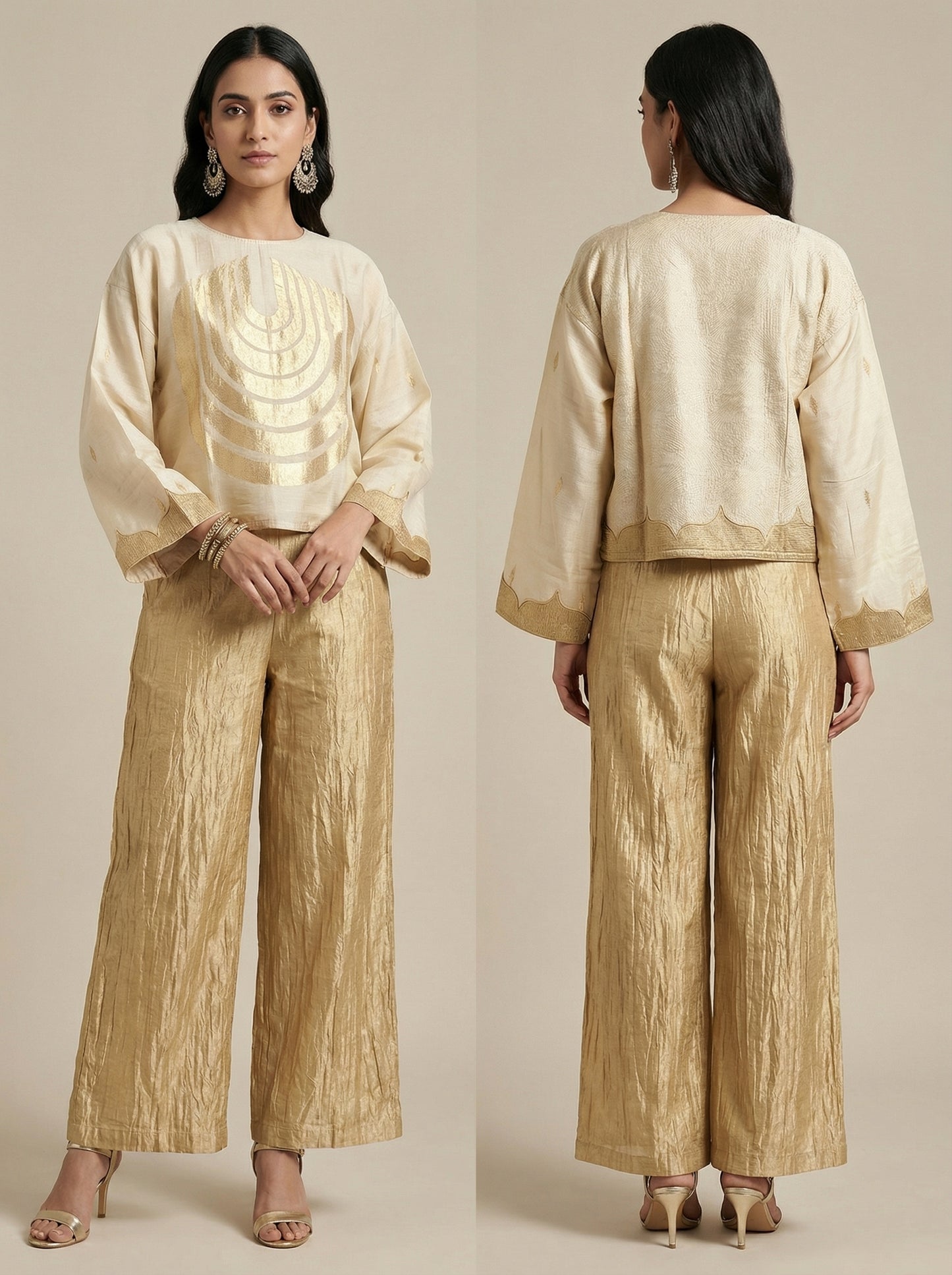 Semistitched Chanderi Ɓlouse