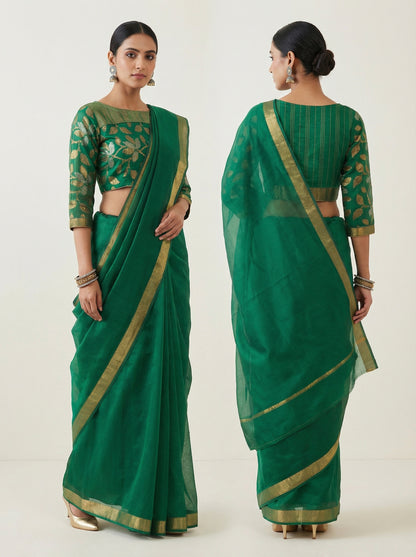 Semistitched Chanderi Ɓlouse