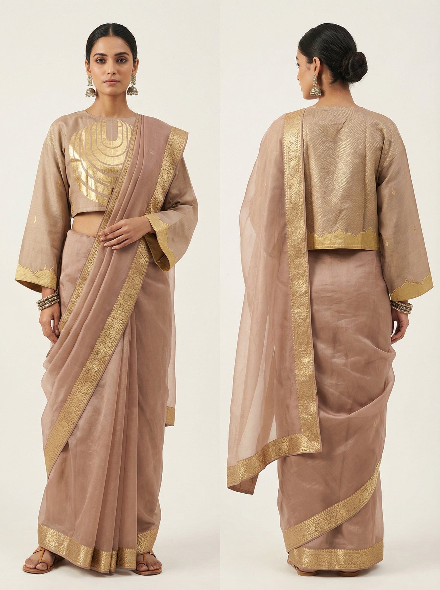Semistitched Chanderi Ɓlouse