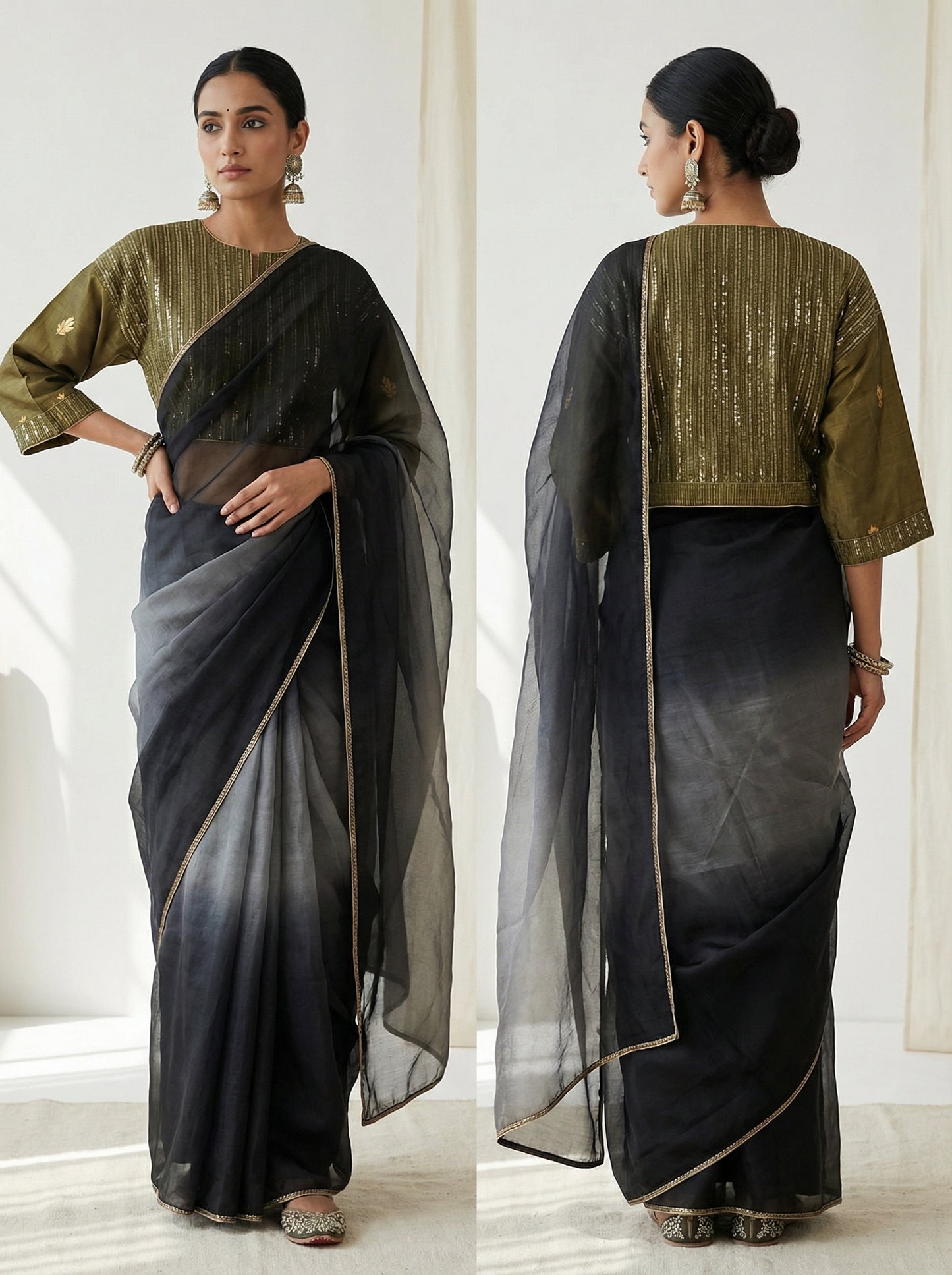 Semistitched sequinned Blouse