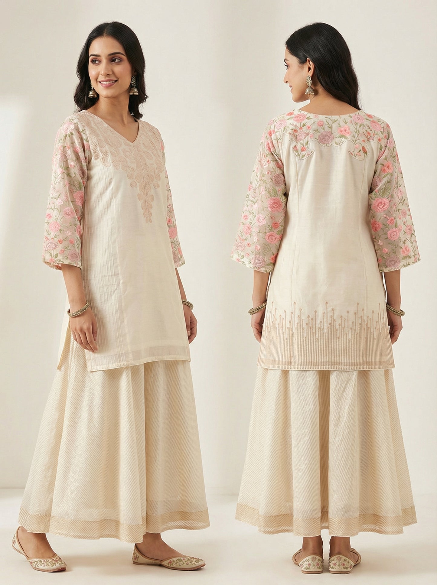 Semi stitched divided Skirtset