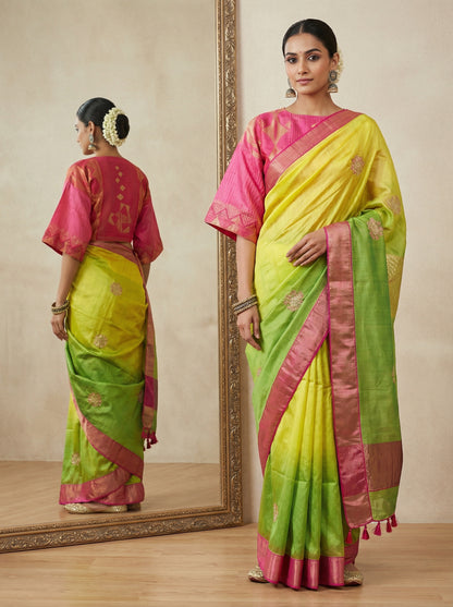 Formal Chanderi Zari Woven With Gota Saree