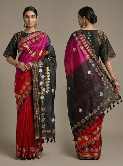 Formal Chanderi Silk Zari Woven With Dabka Saree