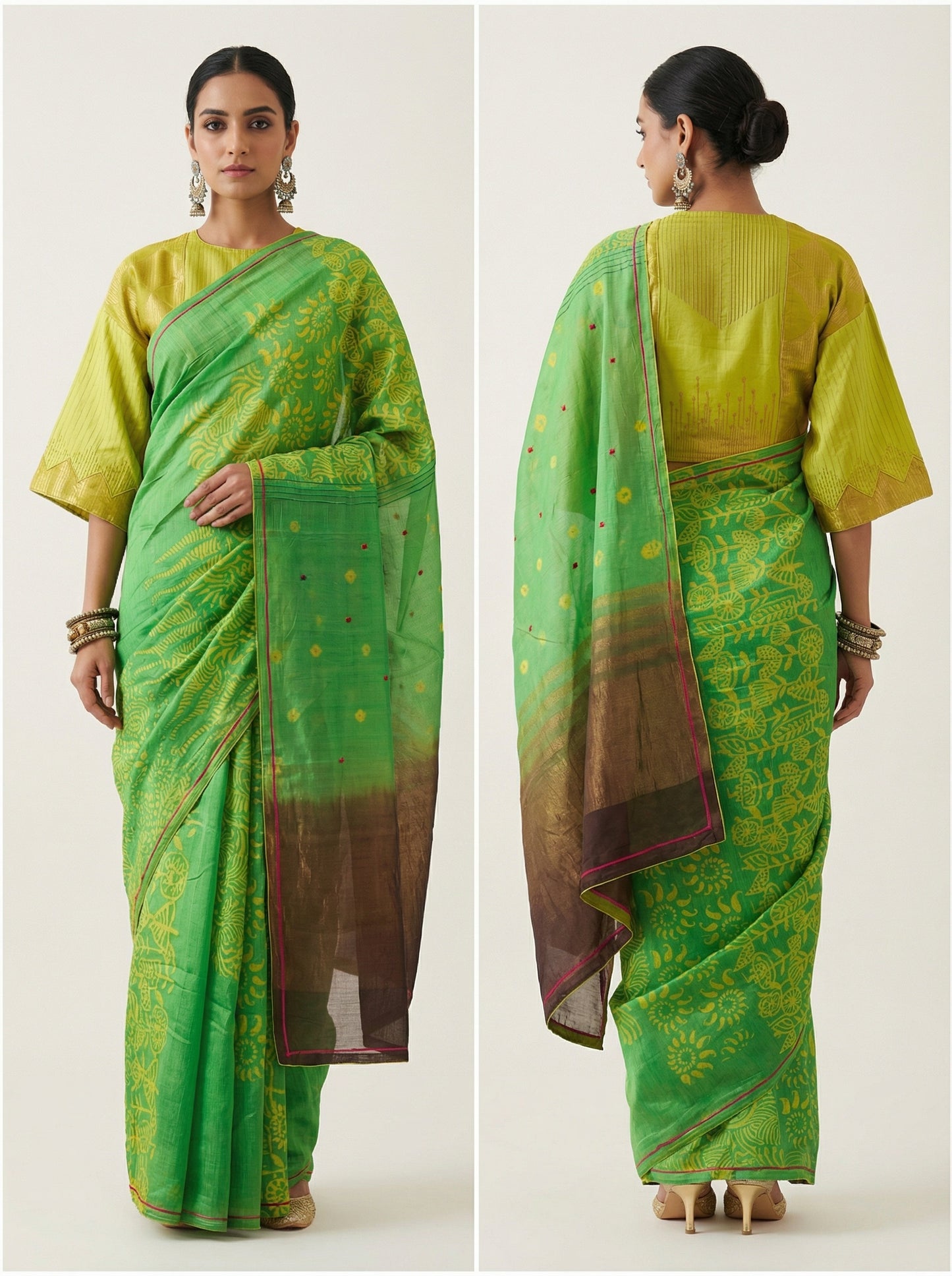 Formal Chanderi Block Printed Saree