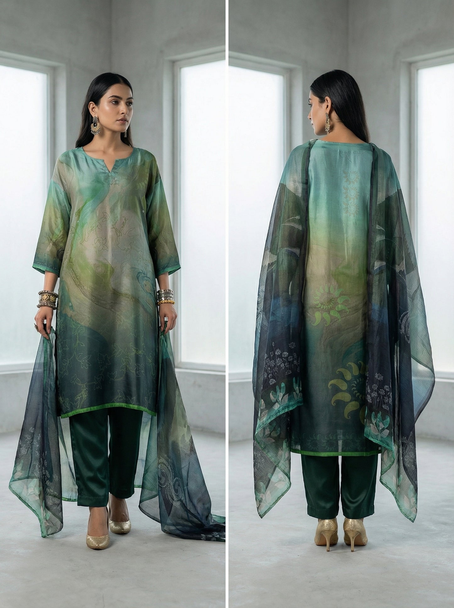 Semi Stitched Cotton Casual Suitset