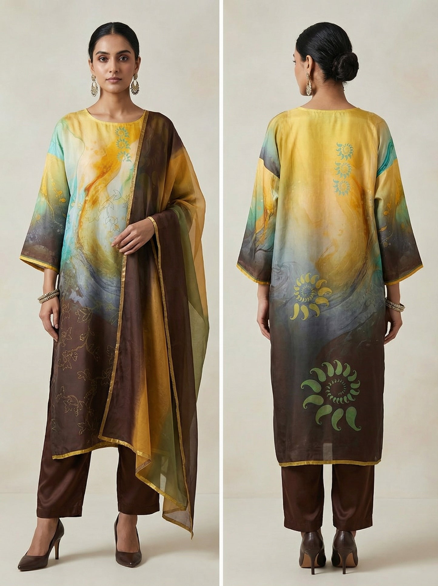 Semi Stitched Cotton Casual Suitset