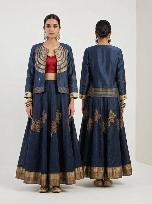 Semi stitched Formal Skirtset