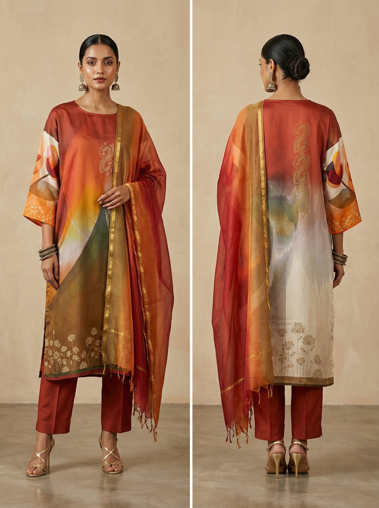 Semi Stitched Cotton Casual Suitset