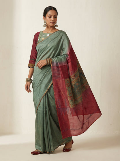 Chanderi Silk Ajrakh Saree