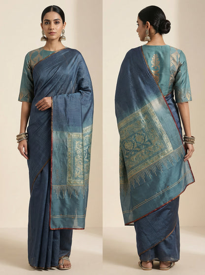 Chanderi Silk Ajrakh Saree