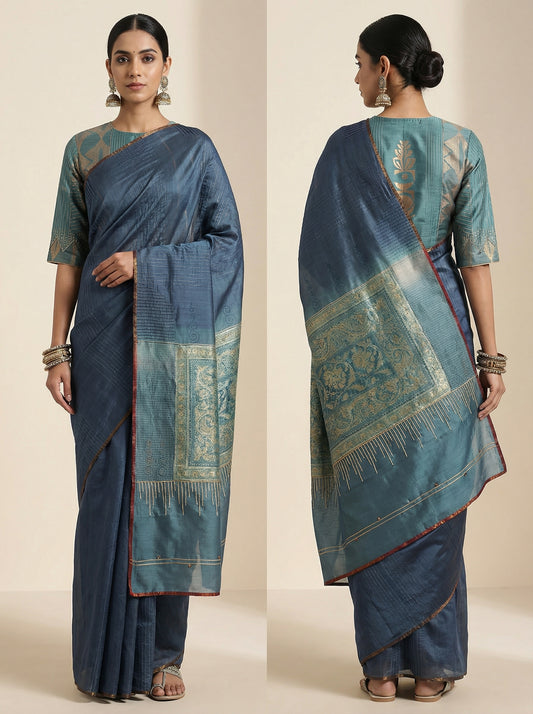 Chanderi Silk Ajrakh Saree