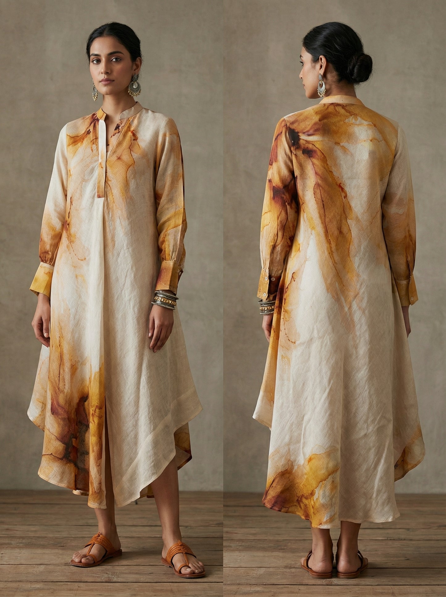 Stitched Digital Printed Long Dress