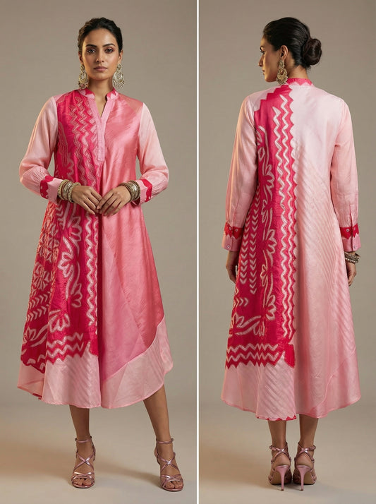 Stitched applique Long Dress