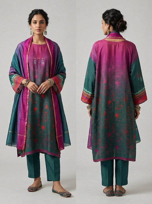 Semi Stitched Cotton Modal Casual kurta VISHAL KAPUR