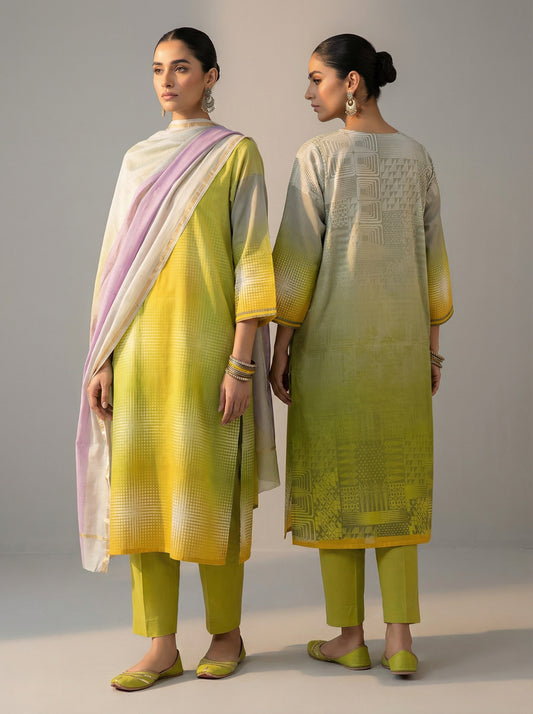 Semi Stitched Cotton lawn Suitset